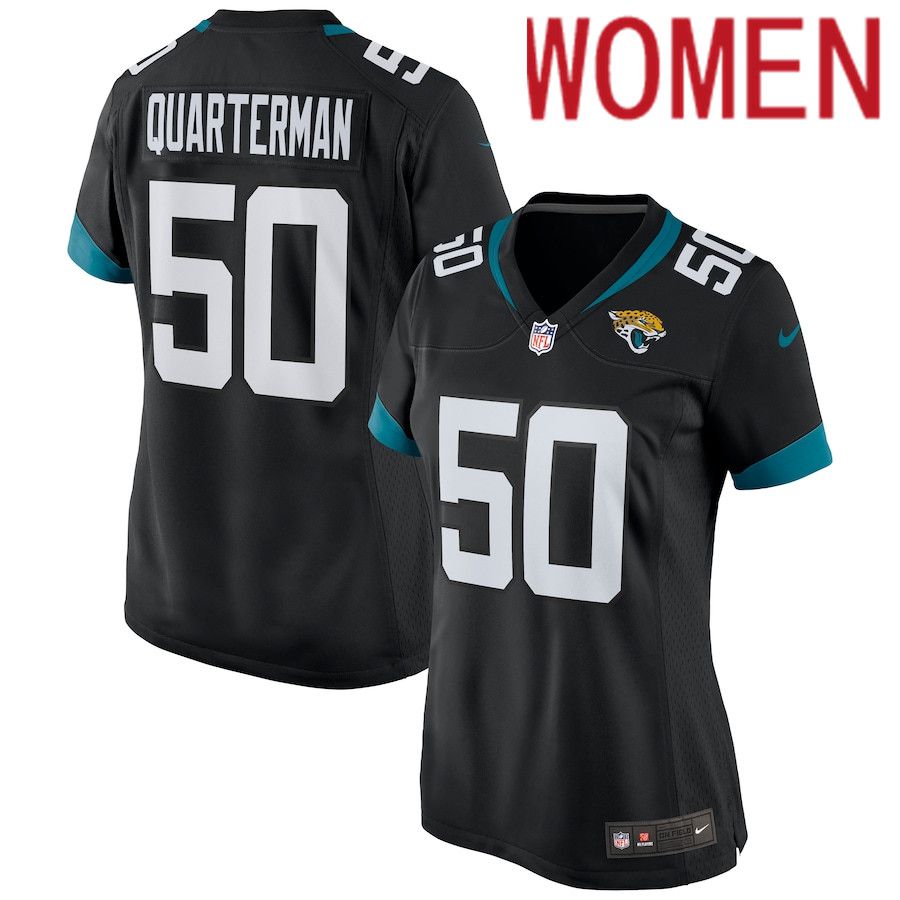 Women Jacksonville Jaguars #50 Shaquille Quarterman Nike Black Game NFL Jersey->women nfl jersey->Women Jersey